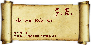 Füves Réka névjegykártya
