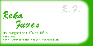 reka fuves business card